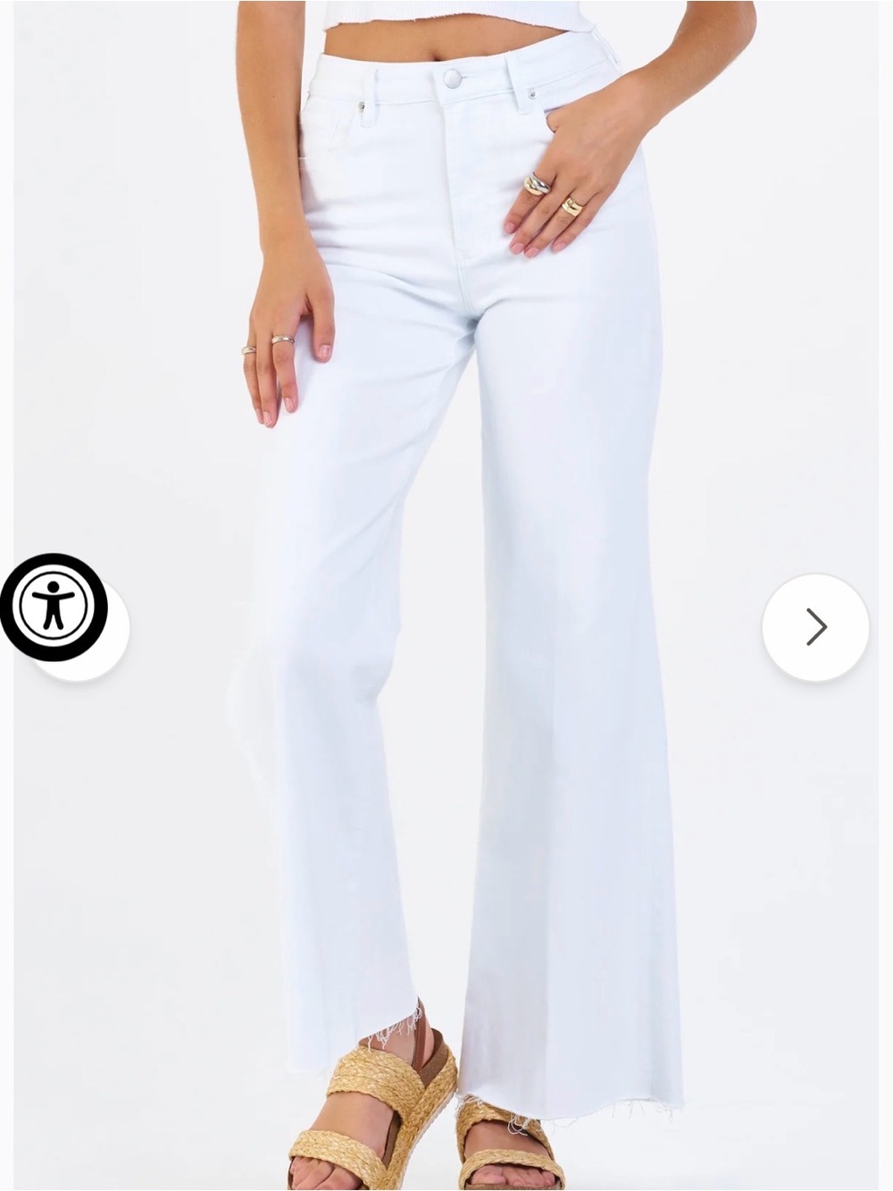 Dear John FEONA White Wide Leg High-Rise Jeans